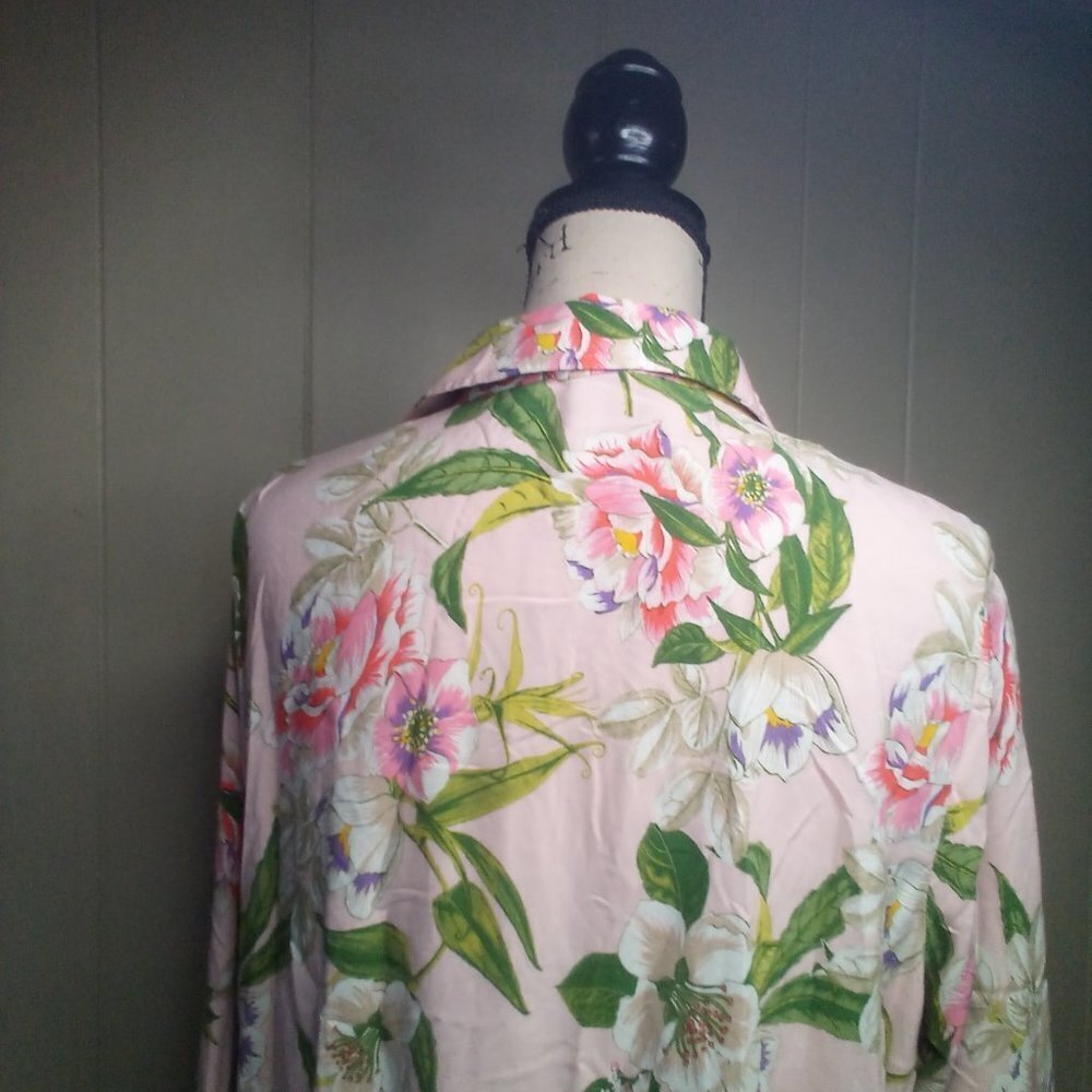 Grace Elements Blouse XL Button Up 3/4 Sleeve Floral Colorful - Picture 5 of 16